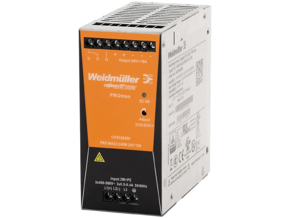 Schaltnetzgerät Weidmüller Connect Power PRO MAX3 240W 24V 10A