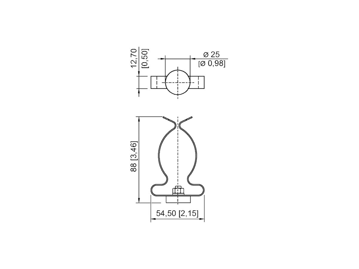 Montageklammer STAHL für 6039 LED-Handleuchte Ex, Stahl verzinkt, magnet., 2Stk.