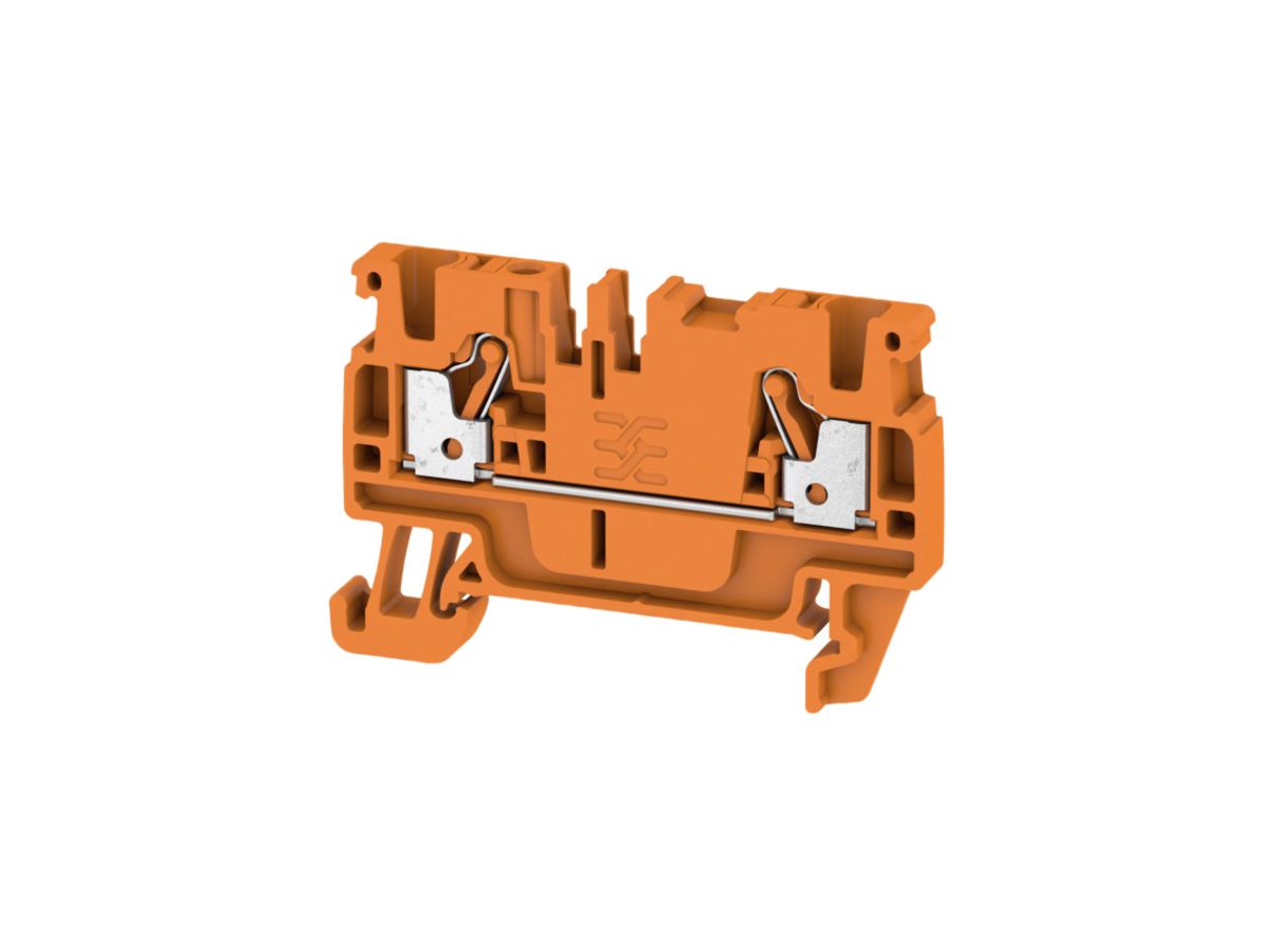 Durchgangs-Reihenklemme Weidmüller A2C PUSH IN 2.5mm² TS35 orange