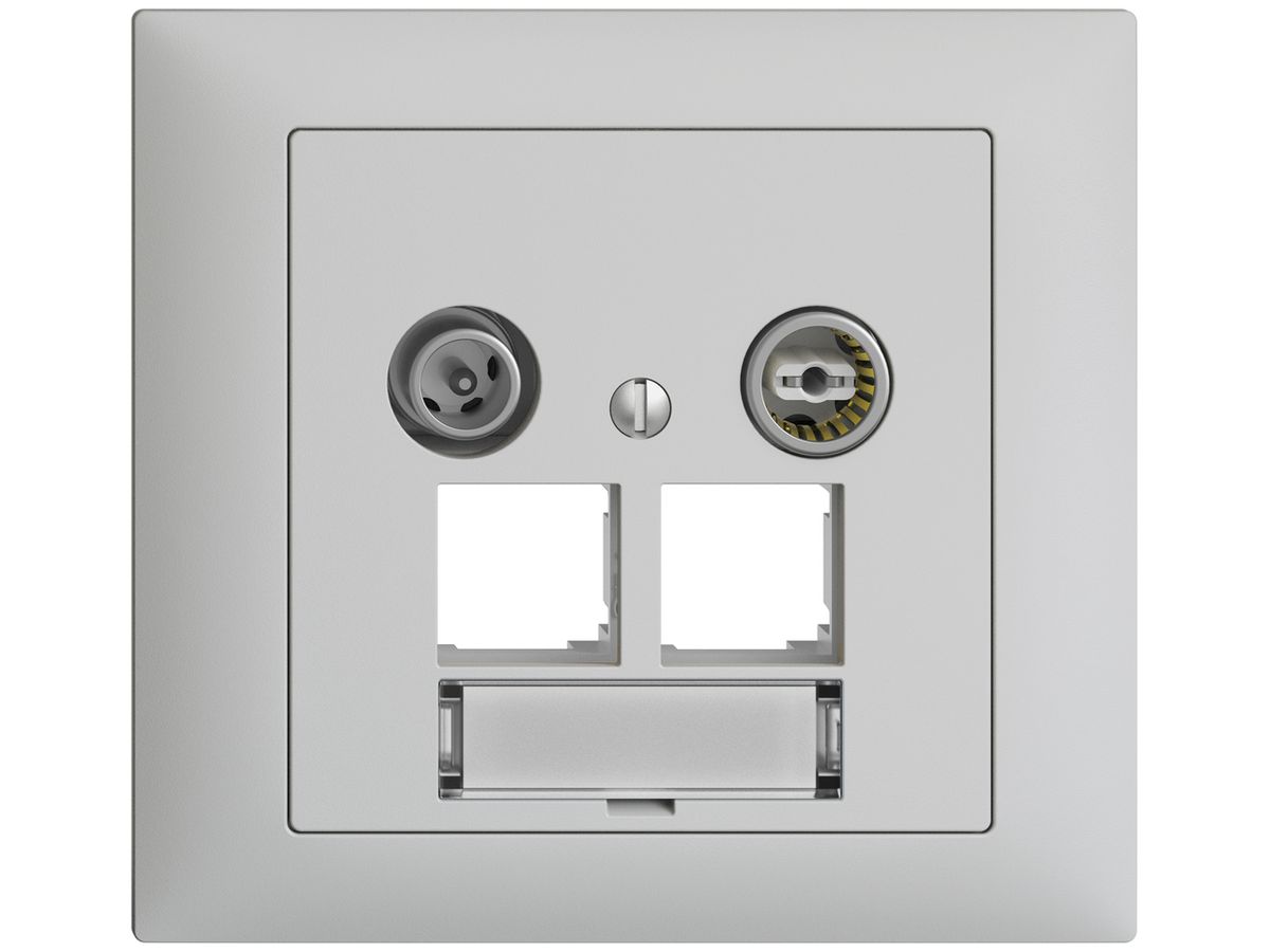 EB-Multimediadose EDIZIOdue FKE EASYNET 4dB, f.2×RJ45 S-One, hellgrau