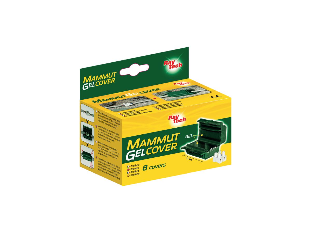 Verbindungsmuffe Raytech Mammut Gel Cover mit Gel 2×4mm² IPX8 61×35×28mm