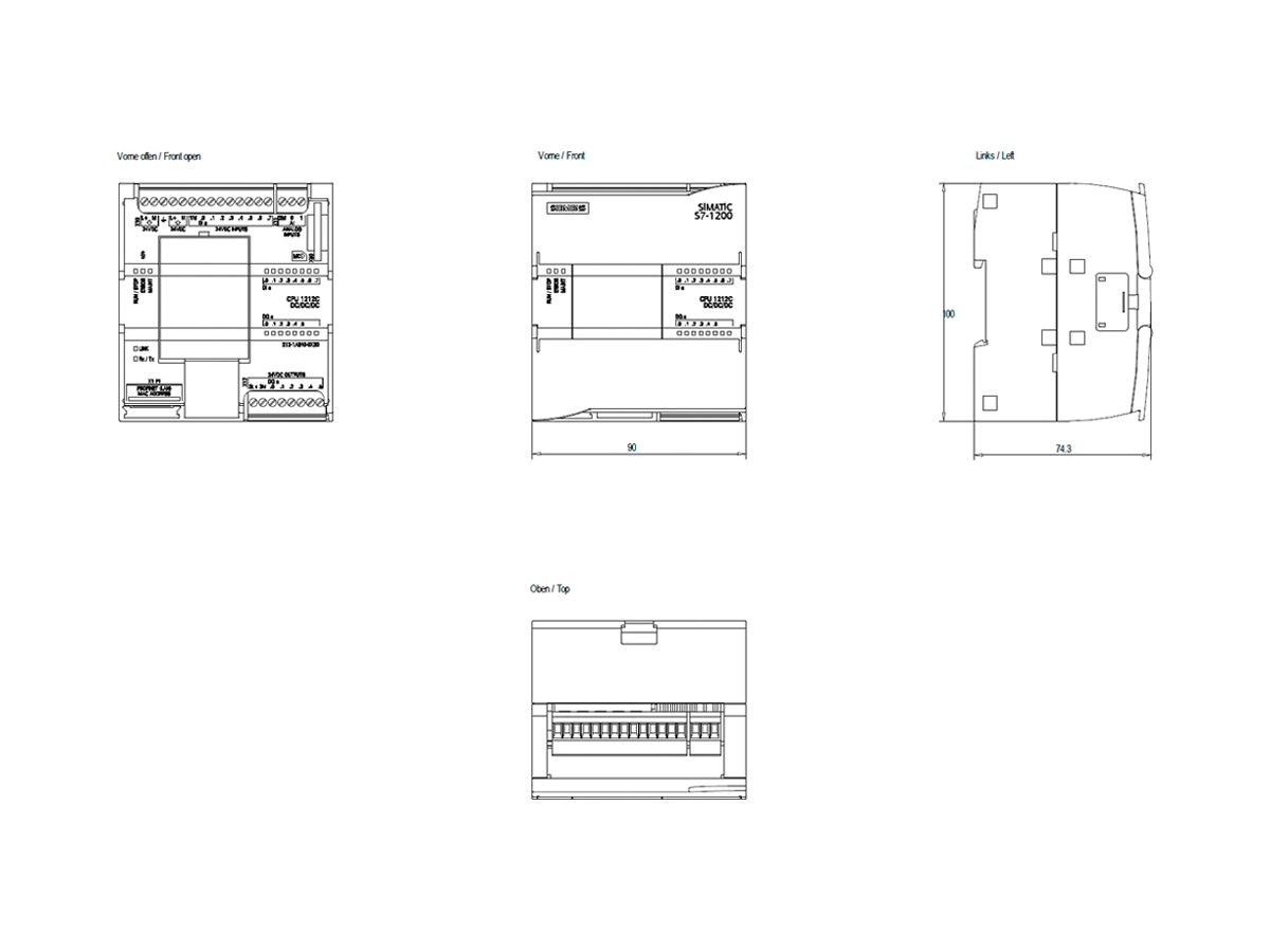 SPS-Grundgerät Siemens SIMATIC S7-1200 CPU 1212C DC/DC/DC 24V