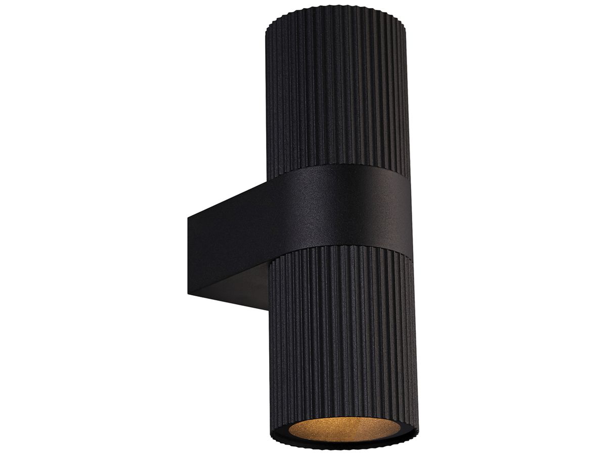 Wandleuchte Nordlux Kyklop Ripple 2×GU10 25W IP54 Ø86×140mm schwarz