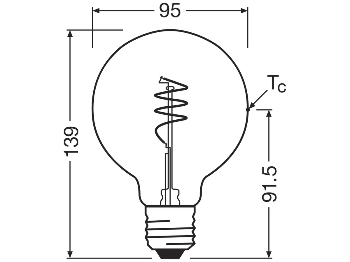 LED-Lampe Osram Vintage 1906 E27 3.4W 470lm 827 Ø95×139mm Gold