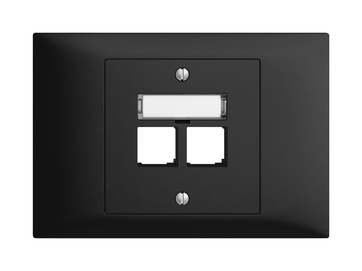 EB-Montageset S-One EDIZIOdue BKE für 2×RJ45 gerade, schwarz