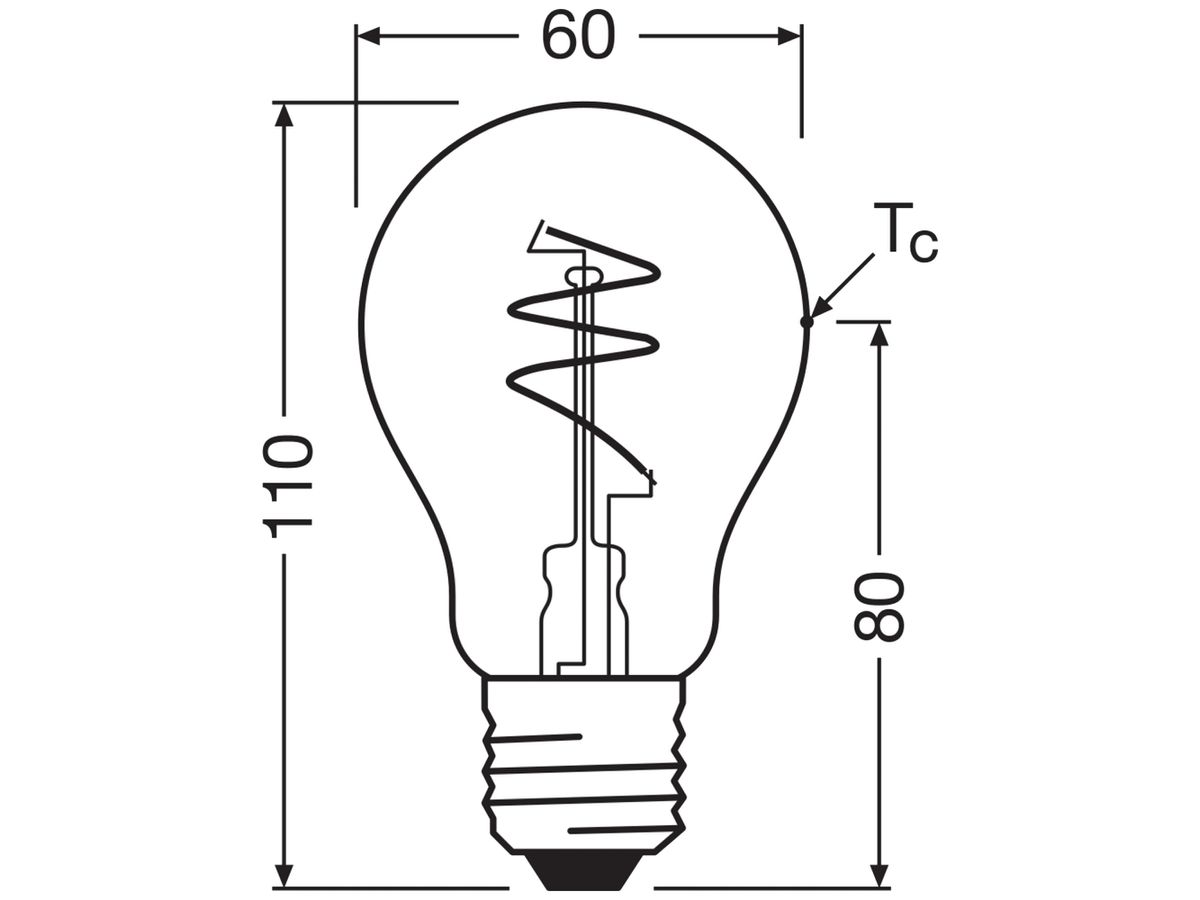 LED-Lampe Osram Vintage 1906 E27 4.9W 470lm 827 DIM Ø60×110mm Typ A Gold