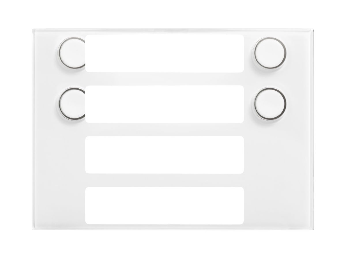 Frontplatte für Ruftastenmodul Urmet Alpha, 4×Taste (2×2), IP55, weiss