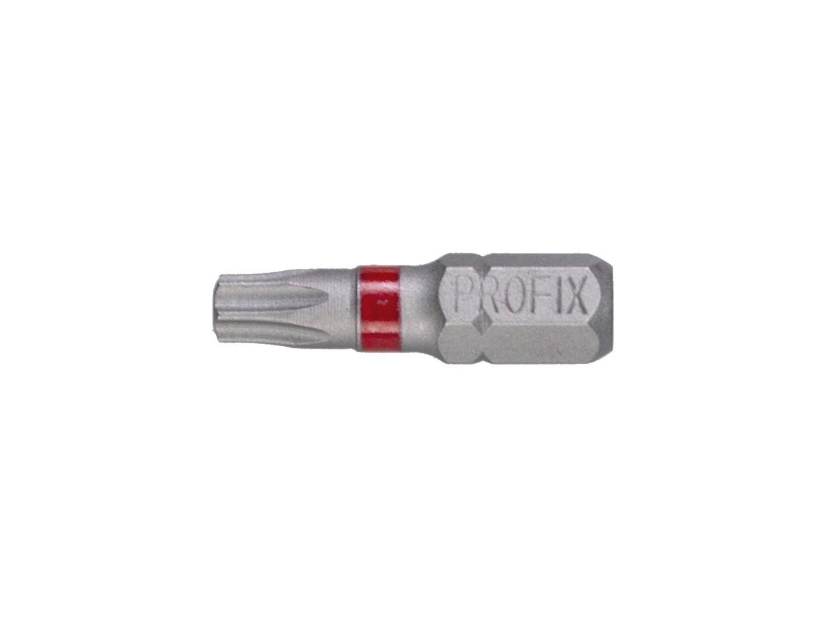Bit Torx-Schraube PROFIX T25×25mm 1/4" Markierung rot
