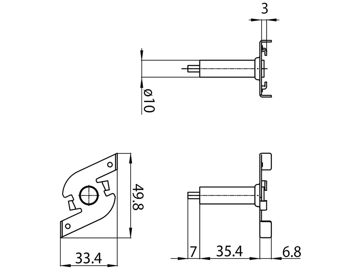 Montageklammer Sylvania OneTrack Stahl 49.8mm×33.4mm×49.2mm schwarz