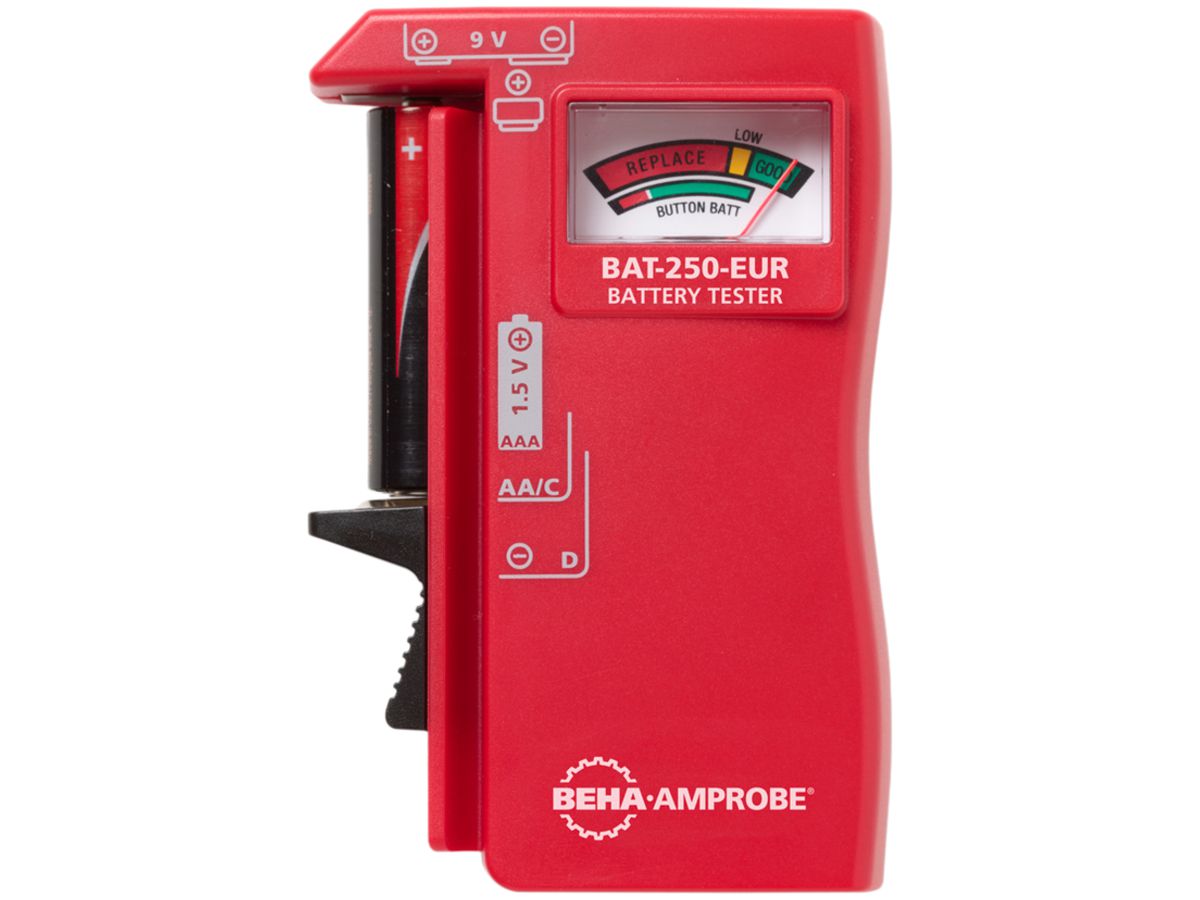 Batterietester BAT-250-EUR für 9V, AAA, AA, C, D.1.5V Uhrenzel.