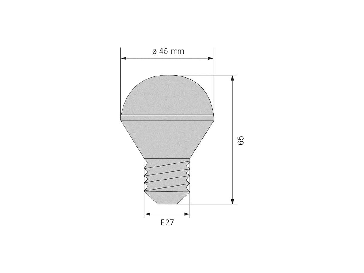 LED-Lampe E27 230VAC Ø45×65mm, gelb