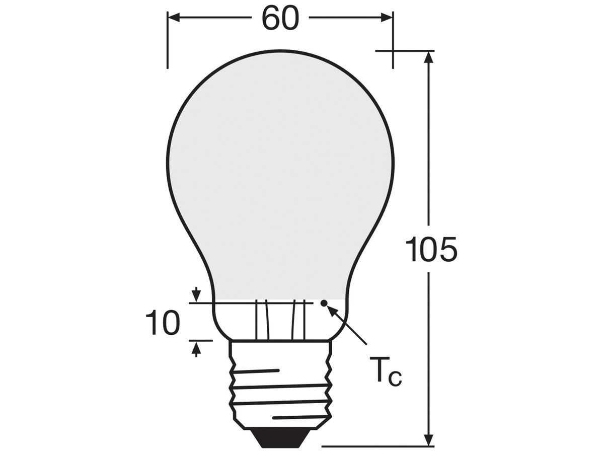 LED-Lampe LEDVANCE CLASSIC A E27 5.7W 1055lm 2700K DIM Ø60×105mm Typ A mattiert