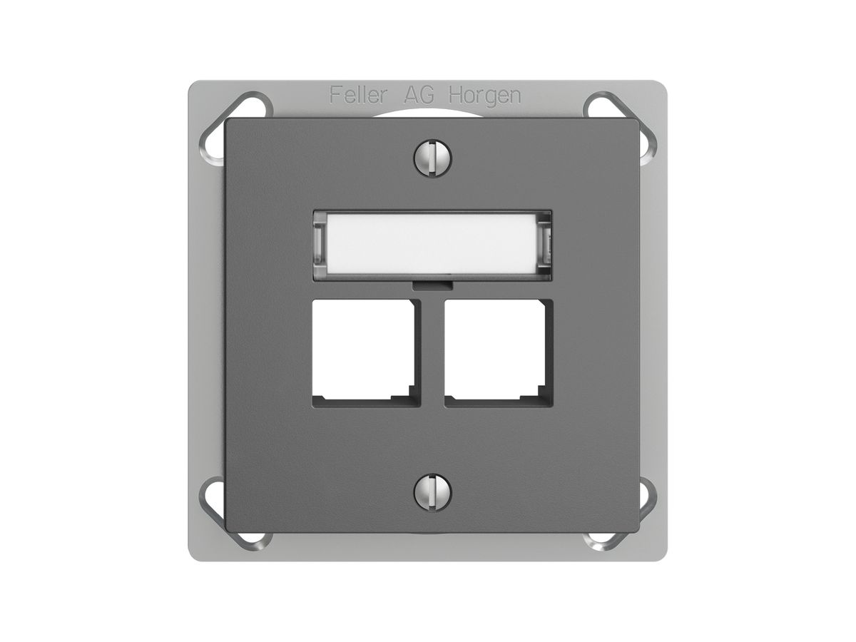 EB-Montageset S-One EDIZIOdue FM.TE für 2×RJ45 gerade, dunkelgrau