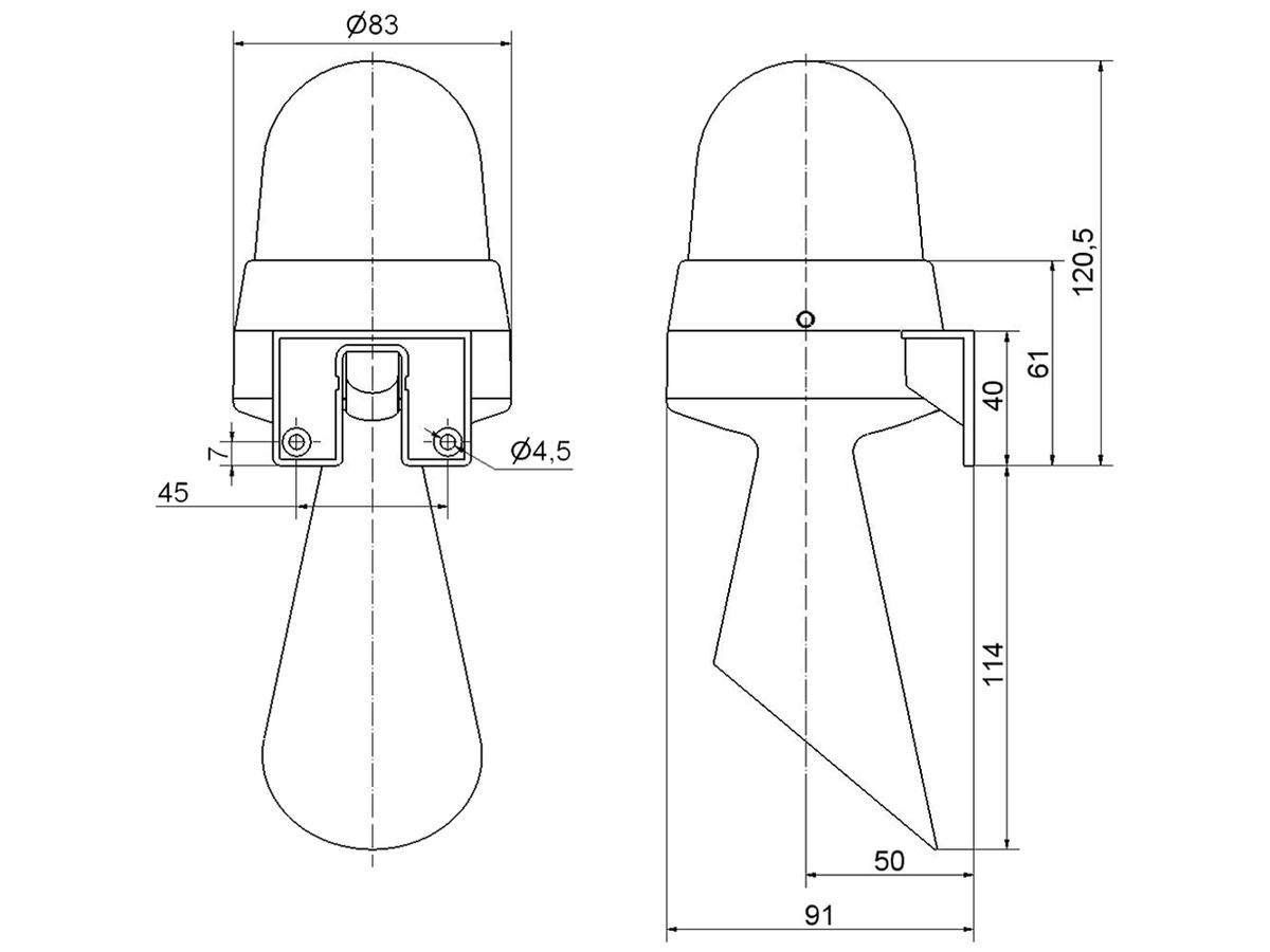 LED-Signalhupe 424 230VAC rot