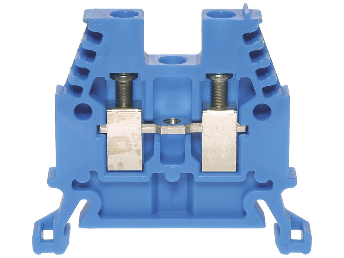 Durchgangs-Reihenklemme Woertz Ex 4…10mm² 57A 1000V Schraubansch.2×1 TH35 blau