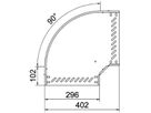 Bogen BET RB 90° 35×300mm Stahl bandverzinkt