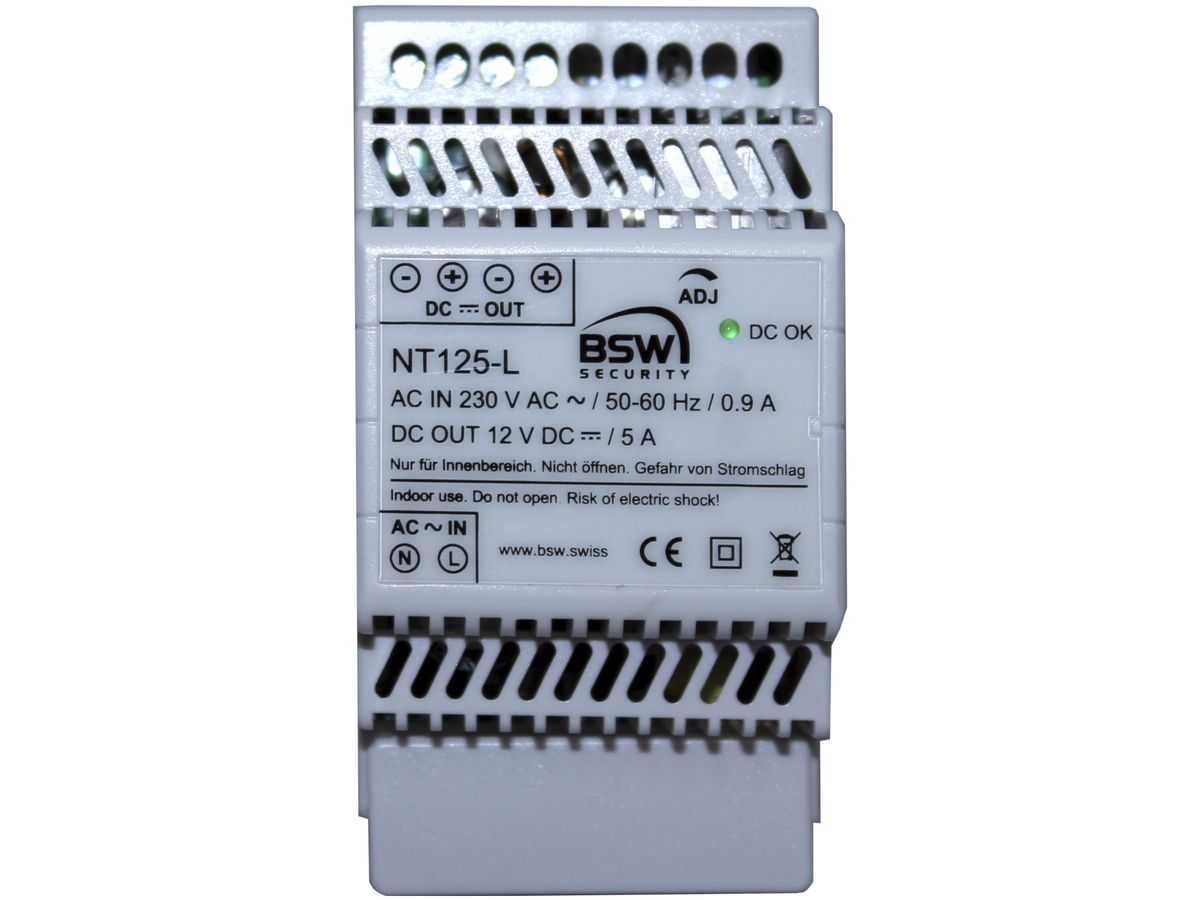 REG-Netzgerät BSW NT125-L, 200…240VAC, 12…14VDC, 5A für Lademodul