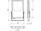 LED-Strahler Philips CoreLine Tempo L 209W 30000lm 740 IP66 70°×21° grau