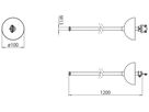 Rohrpendelabhängung Sylvania OneTrack M13 Metall Ø13×1200mm schwarz