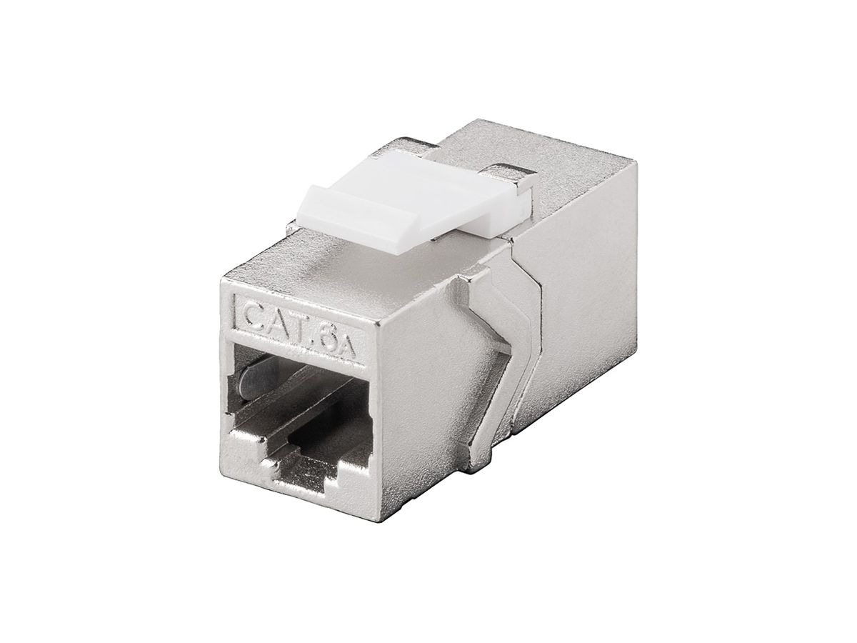 RJ45-Modul Wentronic Keystone für 2×RJ45 Kat.6A silber