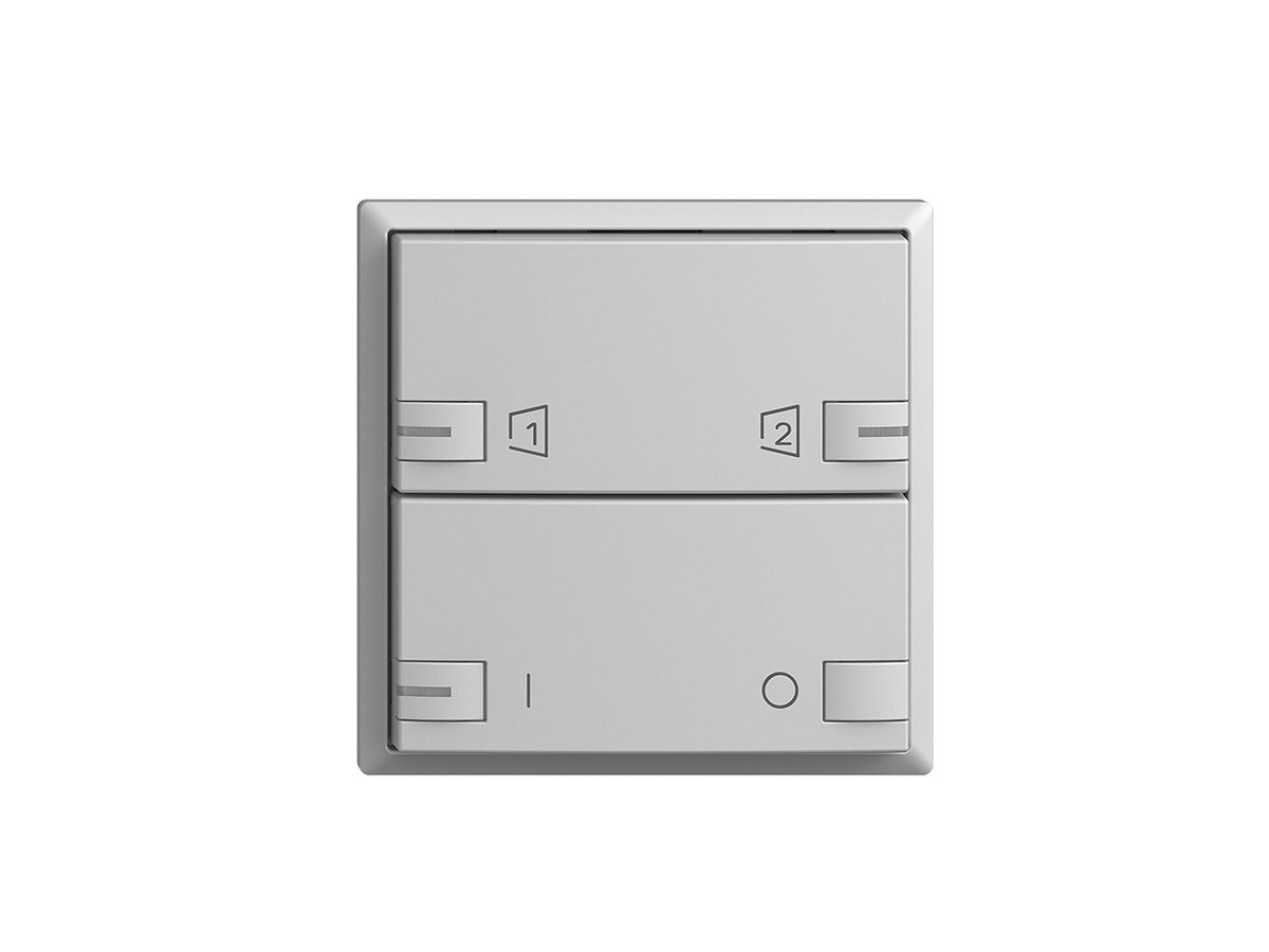 Frontplatte EDIZIOdue zeptrionAIR ON/OFF 1K S1/S2 mit LED hellgrau