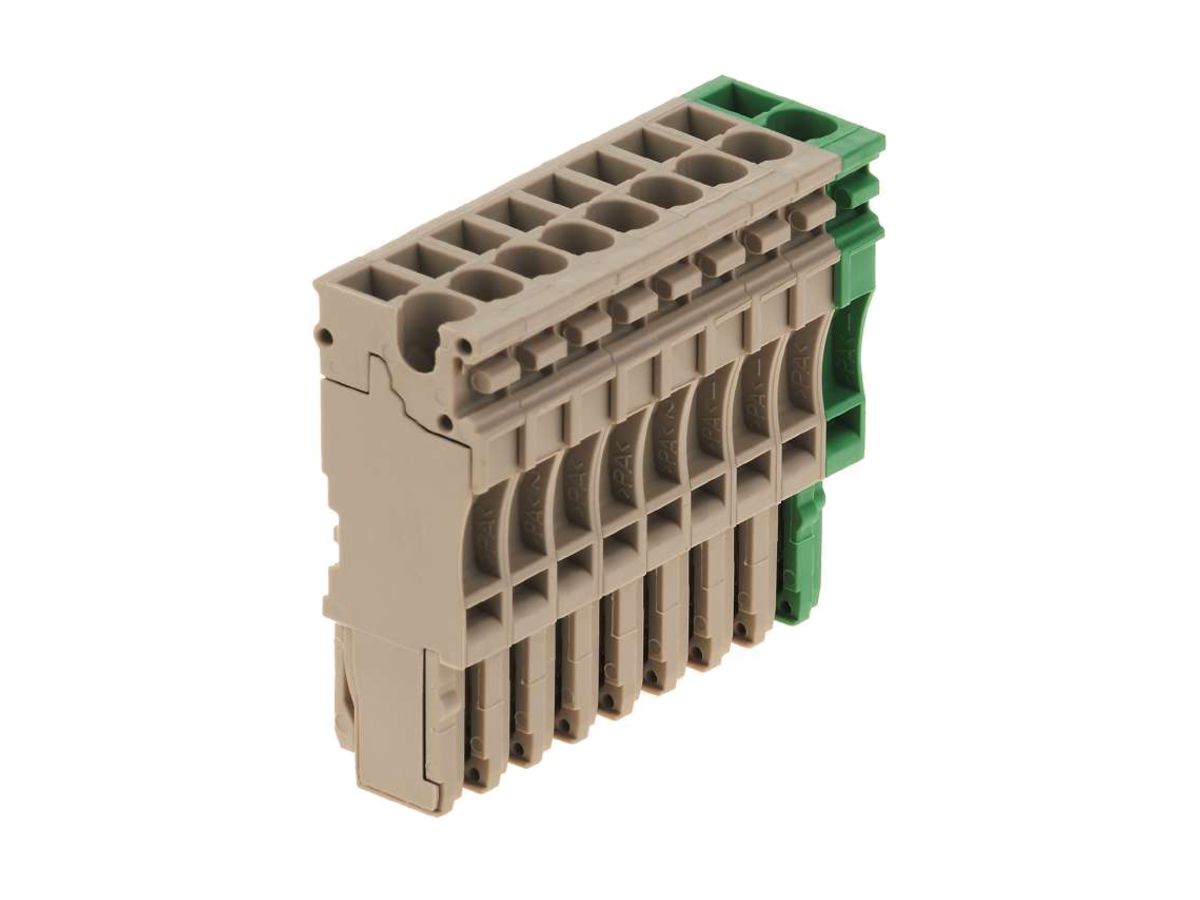 Stecker Weidmüller ZP 2.5/1AN/9 Zugfeder 2.5mm² 9L grün, beige