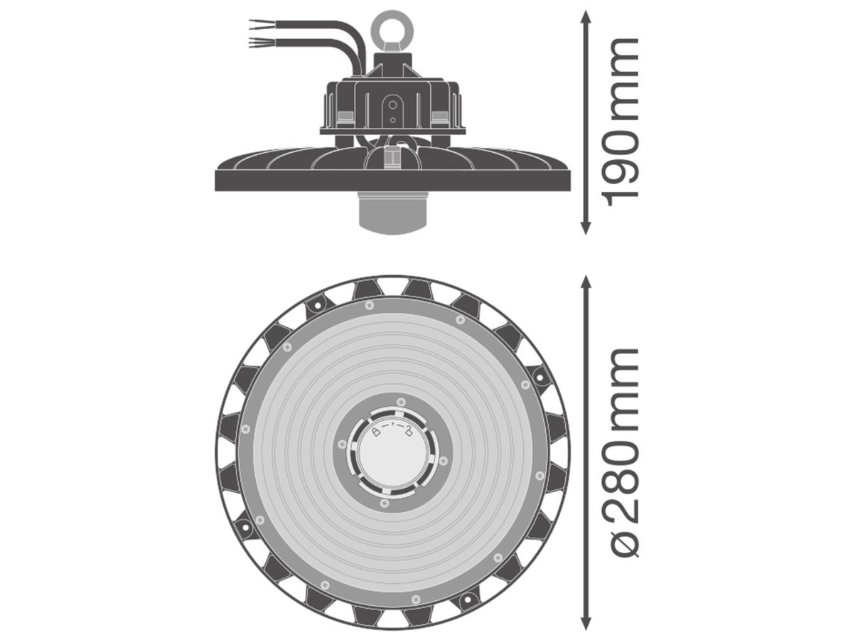 LED-Hallenstrahler LDV HIGH BAY SENSOR GEN 4 87W 840 110° IP65 schwarz