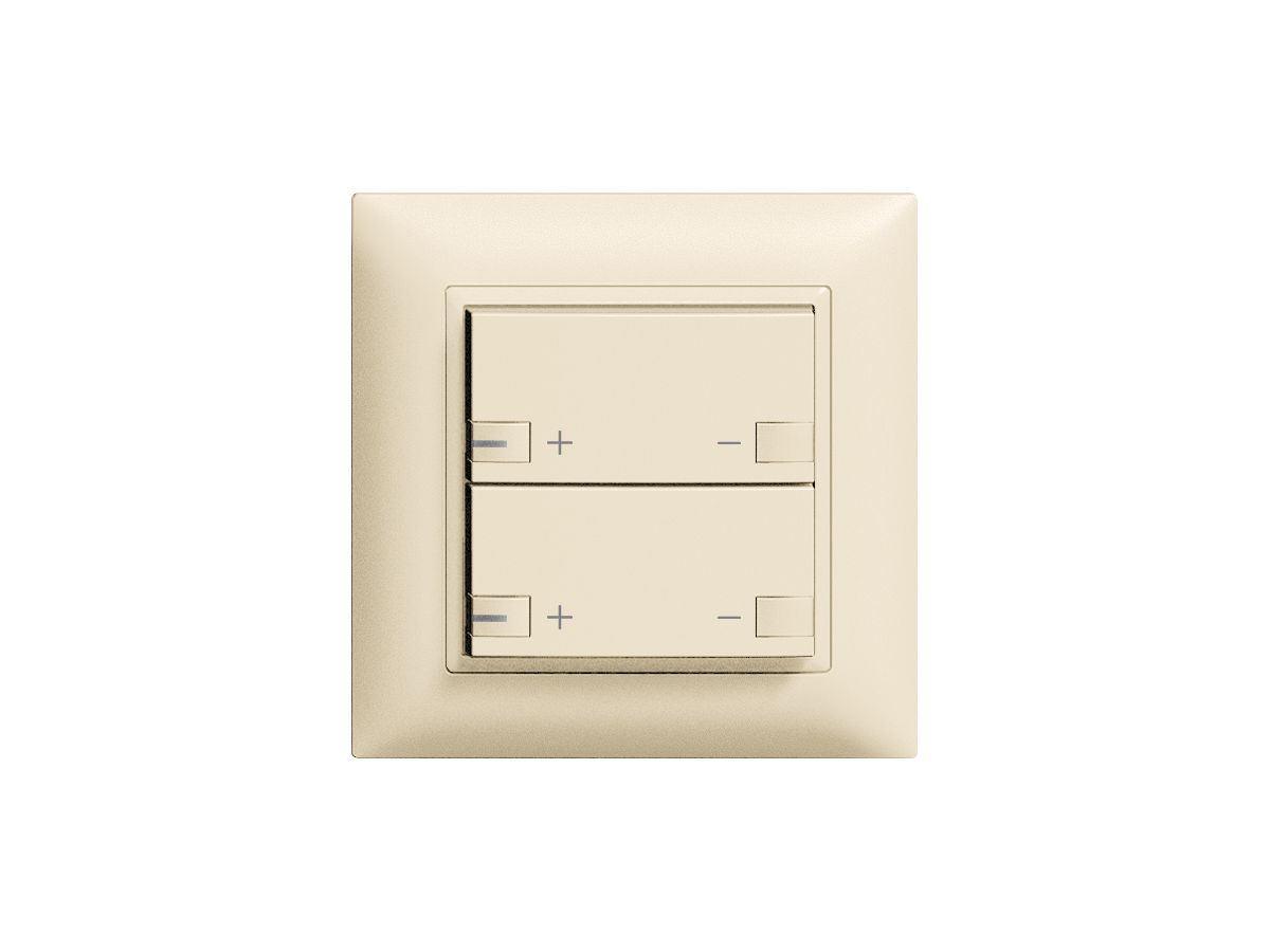 UP-Frontset 2×Dimmer 2T mit LED ZEP EDIZIOdue crema