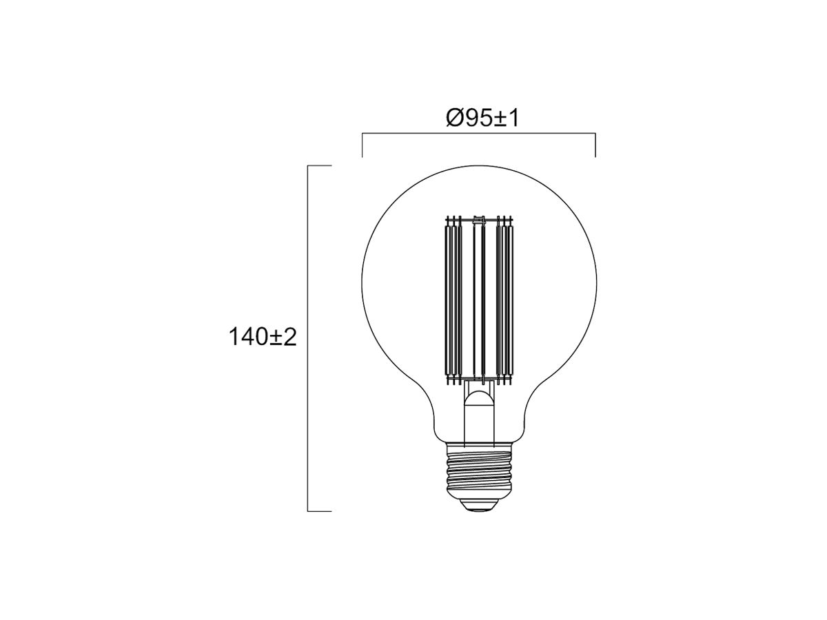 LED-Lampe Sylvania ToLEDo Vintage E27 7W 640lm 2000K DIM Ø95×140mm G95 klar