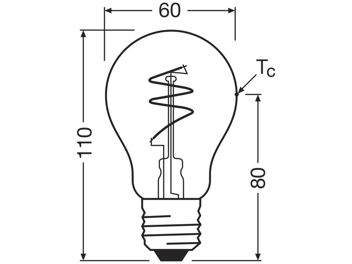 LED-Lampe Osram Vintage 1906 E27 4.6W 470lm 822 DIM Ø60×110mm Typ A klar