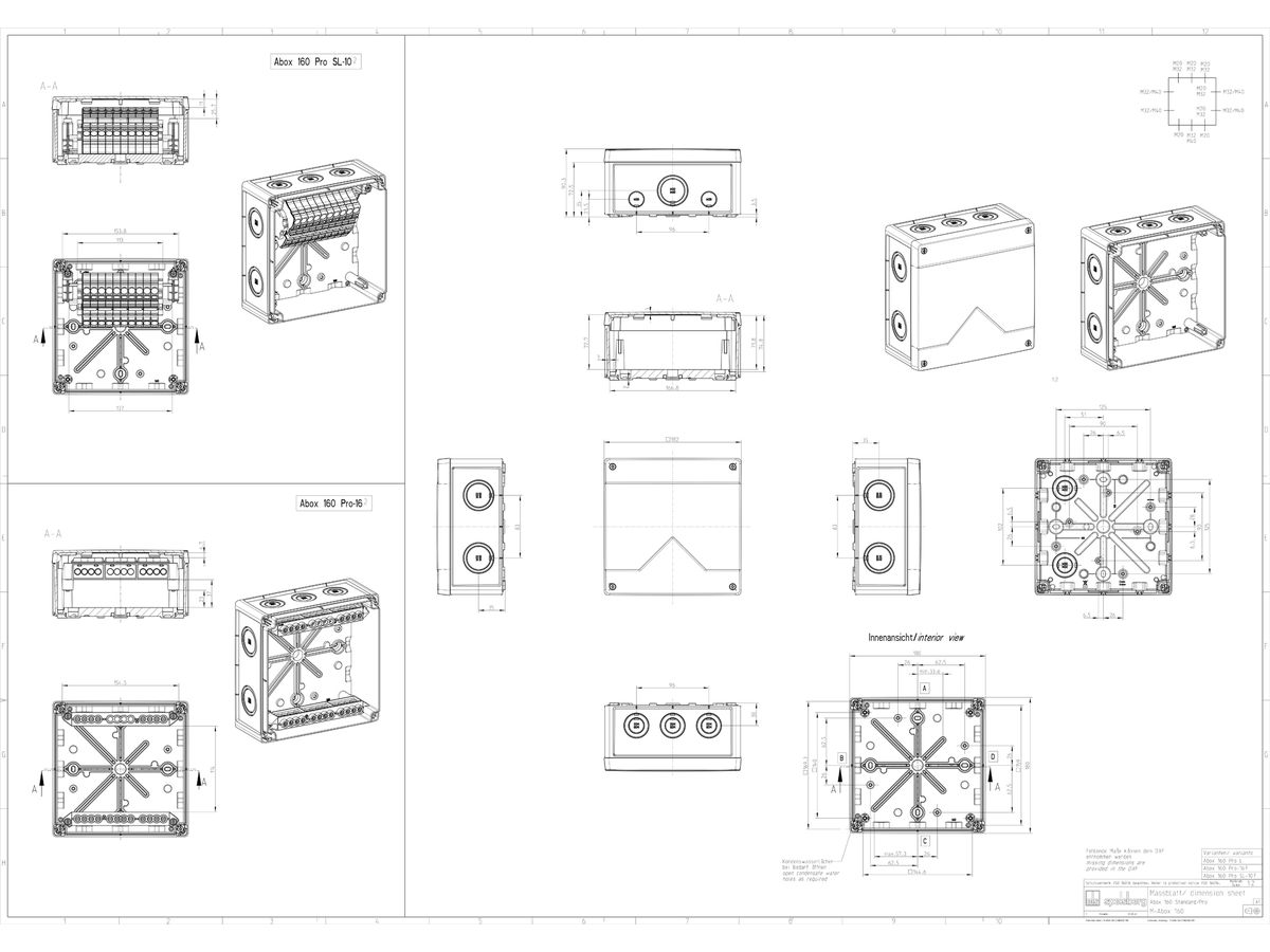 AP-Abzweigdose Spelsberg Abox Pro 160-16²/sw 182×182×90mm IP69 sz