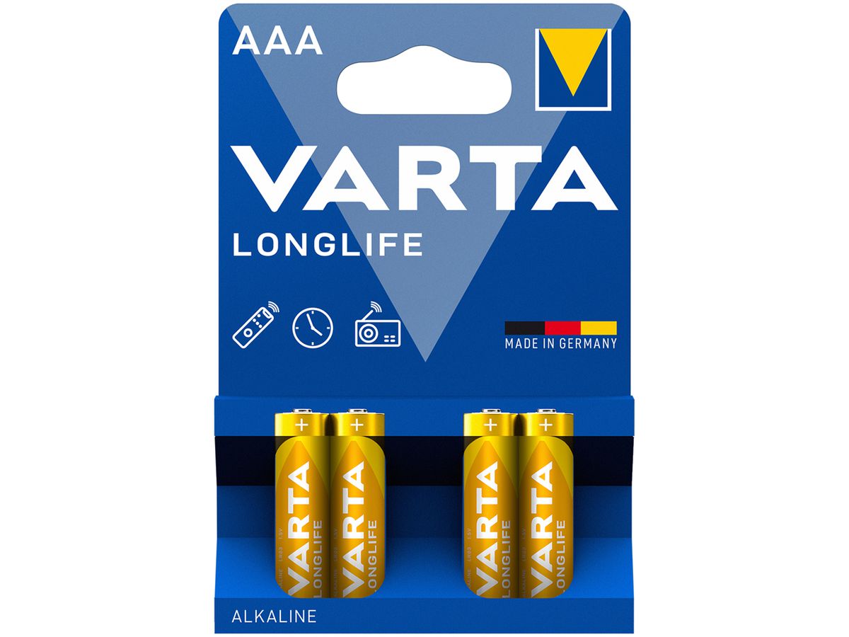 Batterie Alkali VARTA Longlife AAA Blister à 4 Stück