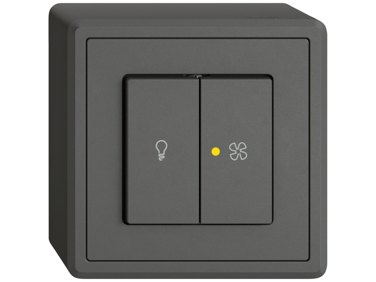 AP-Leuchtdruckschalter EDIZIO.liv SNAPFIX® für Licht&Venti 3/3/1L KS gelb dgu