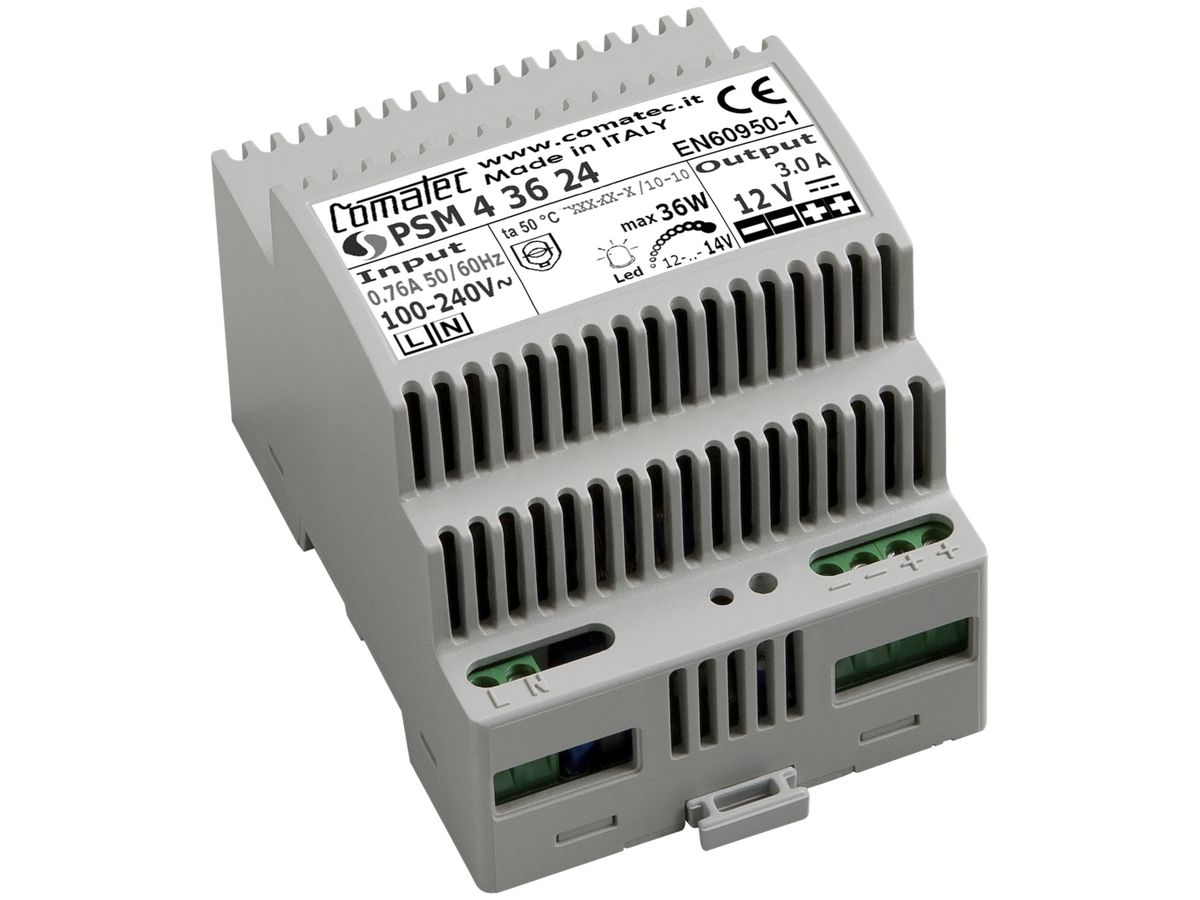 REG-Netzteil Comatec PSM4, IN: 100…240VAC, OUT: 24VDC/36W, stabilisiert, 4TE