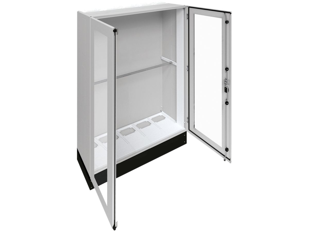 Schrank Hager univers SK I 1850×1300×400mm mit Sockel 200mm+Tür transparent IP55