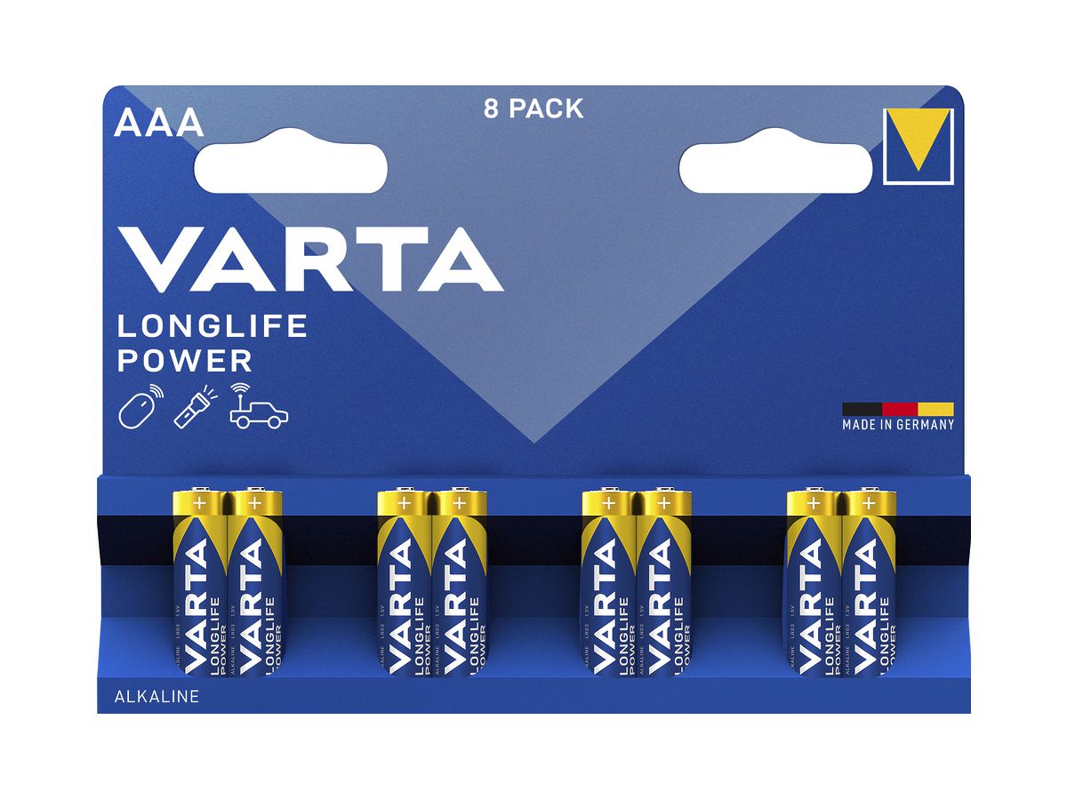 Batterie Alkali VARTA Longlife Power AAA Blister à 8 Stück