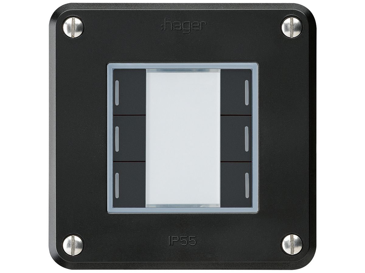 UP-Taster robusto A KNX 6× RGB LED s/e-link schwarz