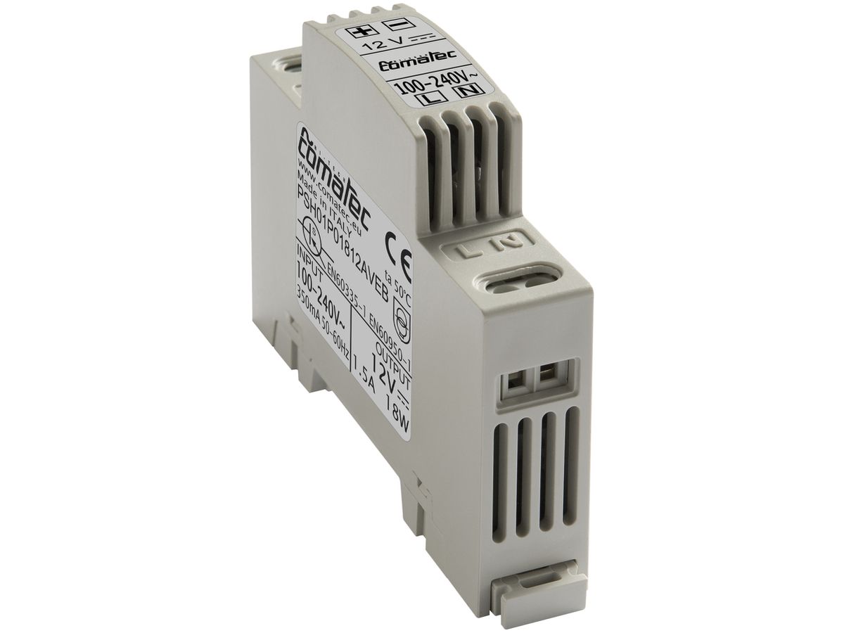 REG-Netzteil Comatec PSH01, IN: 100…240VAC, OUT: 12VDC/18W, stabilisiert, 1TE