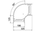 Bogen BET RB 90° 110×200mm Edelstahl A2 blank