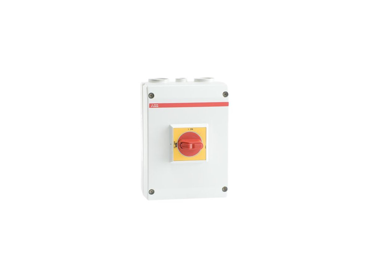 AP-Sicherheitsschalter ABB 3-polig 38 A 400V hellgrau-rot-gelb