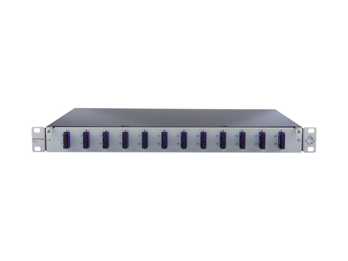 Patchpanel LWL 19" Breakoutbox 1HE 12×SCD/PC violett, MM OM4