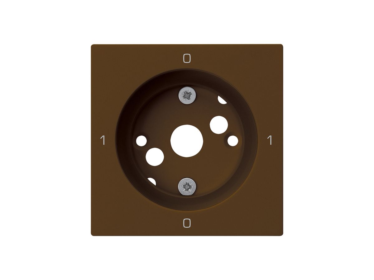 Frontplatte kallysto 0-1-0-1 60×60mm für Drehschalter S0 braun