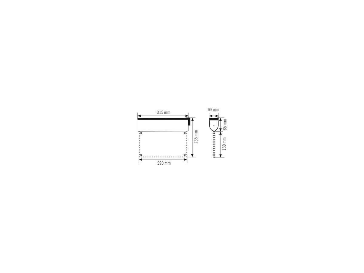 Notleuchte ESYLUX SLC EL LED IR 230V 3W IP40 3h Aluminium Wandausleger