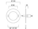 Adapterring Feilo Sylvania Ausschnitt Ø90…120mm RAL 9003