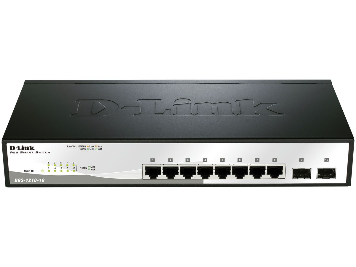 Switch D-LINK DGS-1210-10/E, 10-Port smart managed Layer2/3 Gigabit