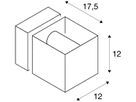 Wandleuchte SQUARE TURN QT14 42W IP44 silbergrau