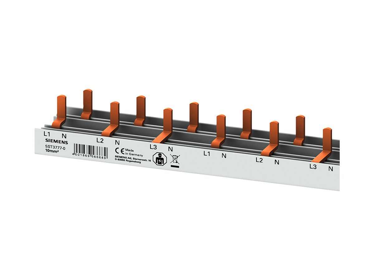 Kammschiene Siemens SENTRON 5ST37770 für Kompakt+HS, 3LN 10mm² 60TE