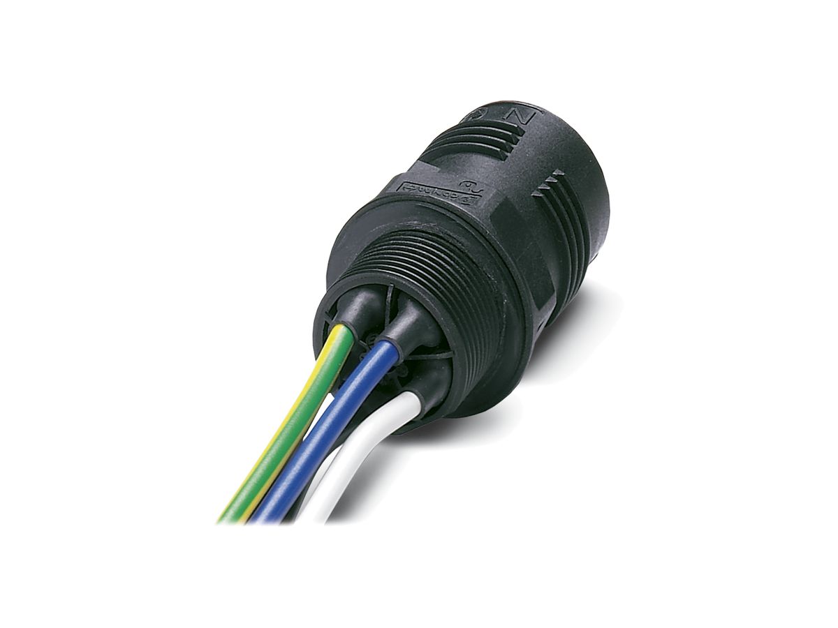 Durchführung QUICKON 4LPE M25 2.5mm² ohne Mutter mit Kabel 1m schwarz