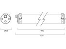 LED-Nassraumleuchte Sylvania START Tubular 50W 5500lm 830 IP66 Ø62×1495 weiss