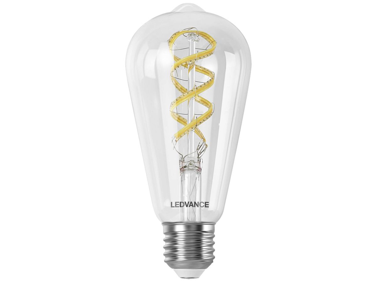 LED-Lampe LEDVANCE SMART+ WiFi E27 4.8W 470lm RGBTW DIM Ø64×140mm klar